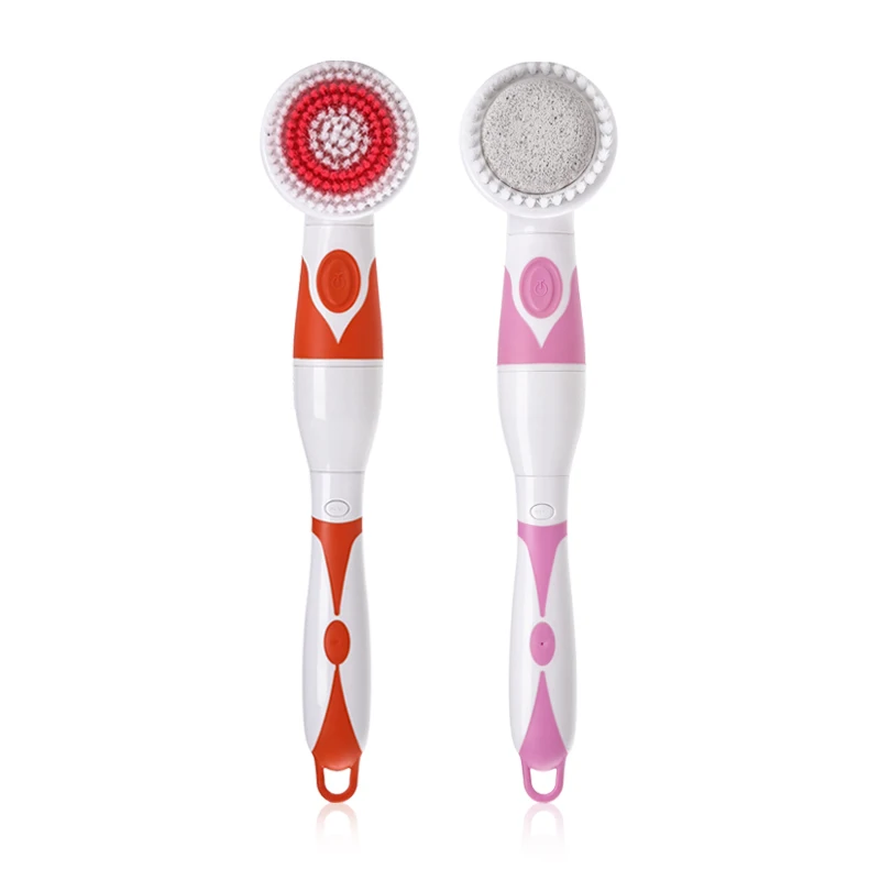 

Hot Sale Scrub massage cleaning brush exfoliating body cleansing brush facial brush electric, Red/pink