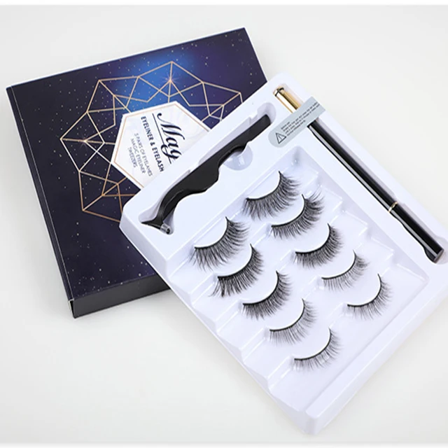 

New style private label no glue no magnet false sticky eyelashes for eyes, Natural black