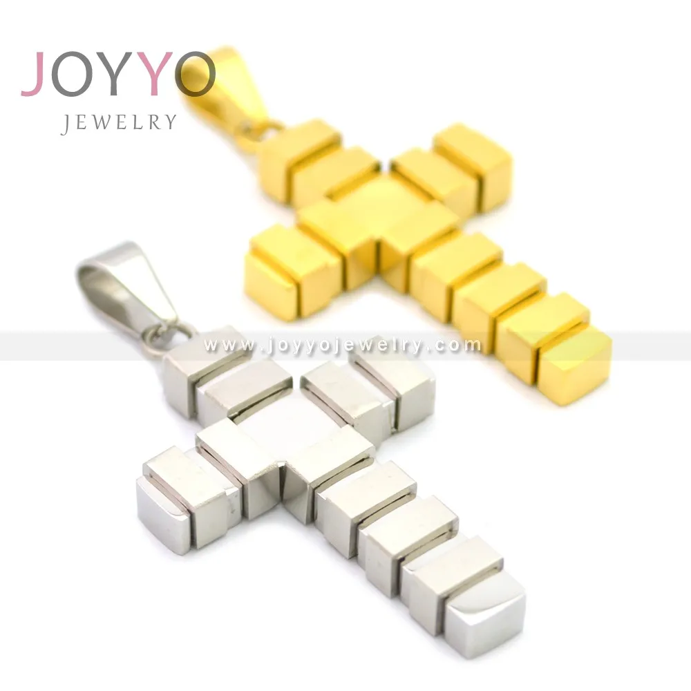 

Fashion charms pendants stainless steel cross pendant men jewelry silver and gold plated, As picture