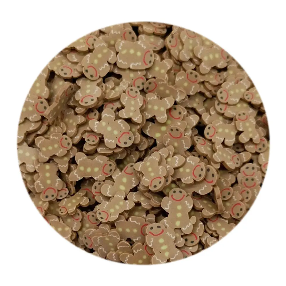 

500g/Lot 5MM Polymer Clay Christmas Gingerbread Slice Xmas Ginger Bread Man Sprinkles Confetti For Crafts Making DIY
