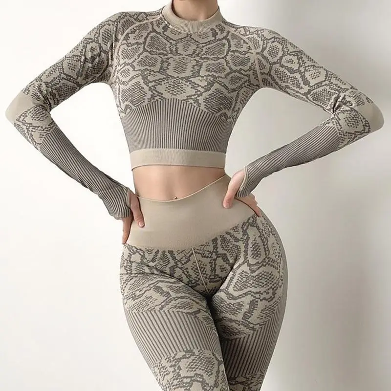 

2021 High Performance Sexy Outdoors Sports Clothes Gym Fitness Long Sleeve Fashion Breathable Set, As picture