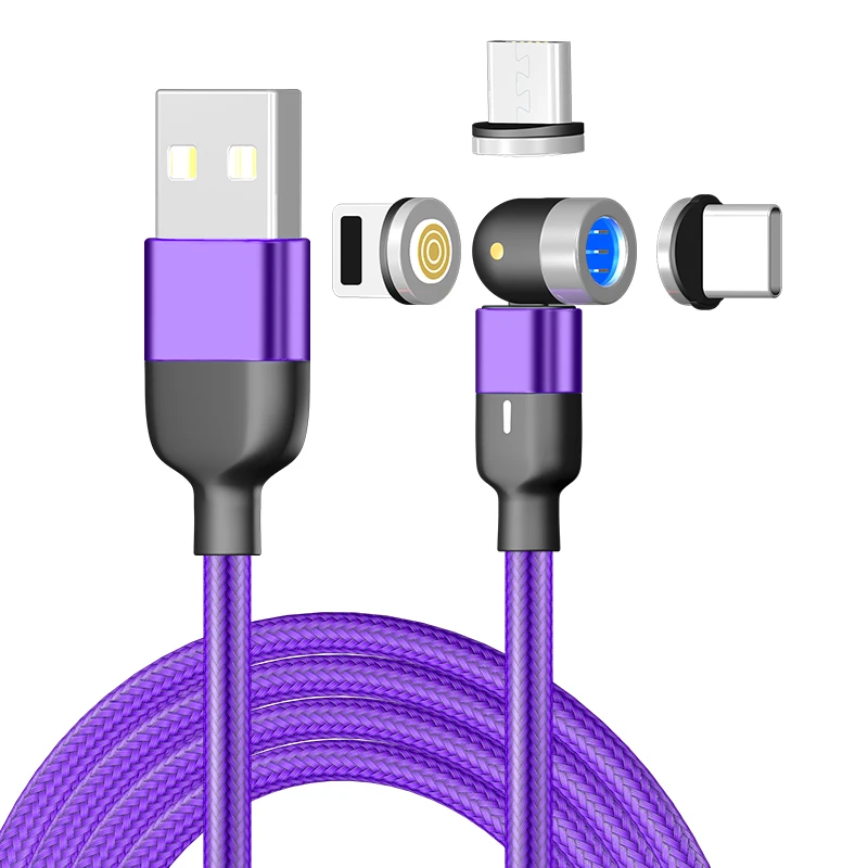 

Hot sale Type C Micro Charger Cable For iPhone 12 Mini 11 Pro Max Fast Magnetic Charging USB cable Cord 540 degree Rotation