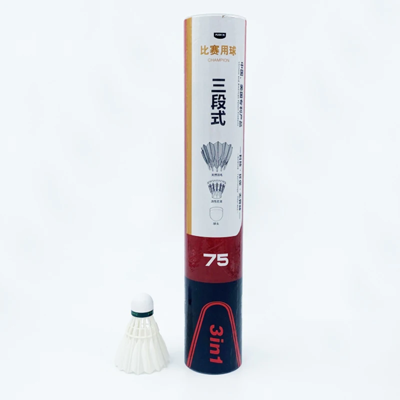 Dmantis D75 3in1 Best-Selling Hybrid Shuttlecock 1st Natural Class Duck Feather OEM Custom Badminton Shuttlecock