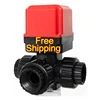 Free Shipping DN25 AC 220V 3 Way Motorised Motorized Flow Control Motor Valve Automatic Drain Valve Motor drive Valve 1"