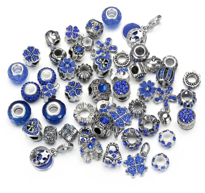 

Lucky flower bracelet charms bulk crystal charms for diy bracelets, Picture