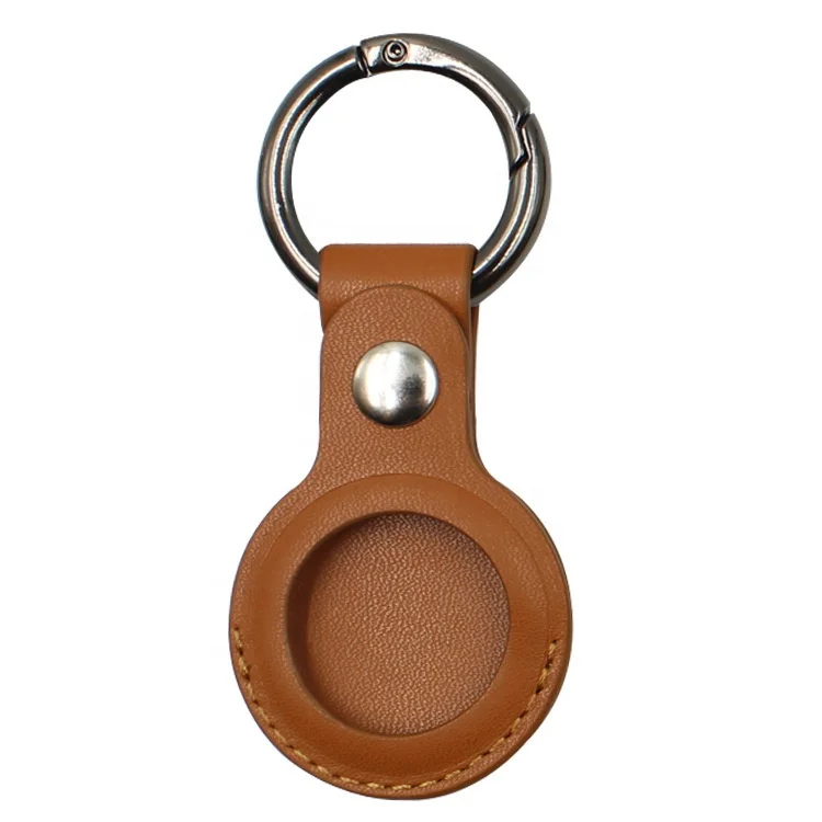 

For Apple For Airtags Anti-lost Pet Locator Leather Case With hook Soft Leather Protective Cover Case For Air Tags