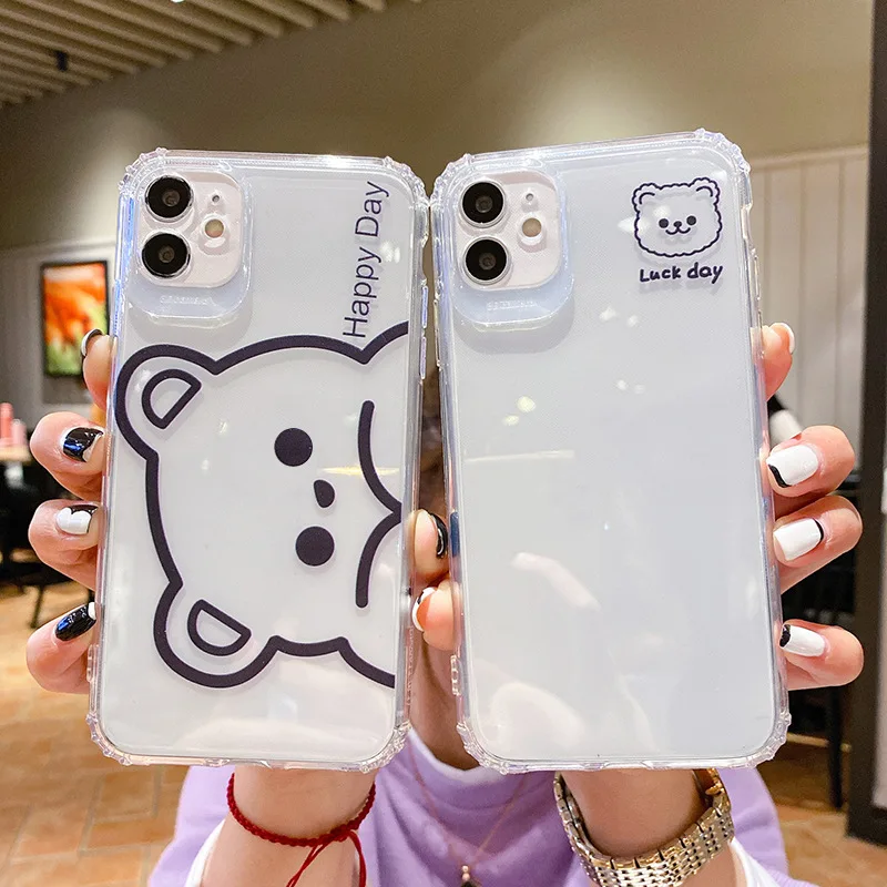 

Good Quality New clear cartoon bear trendy phone cases high end phone cases wholesale cell phone case