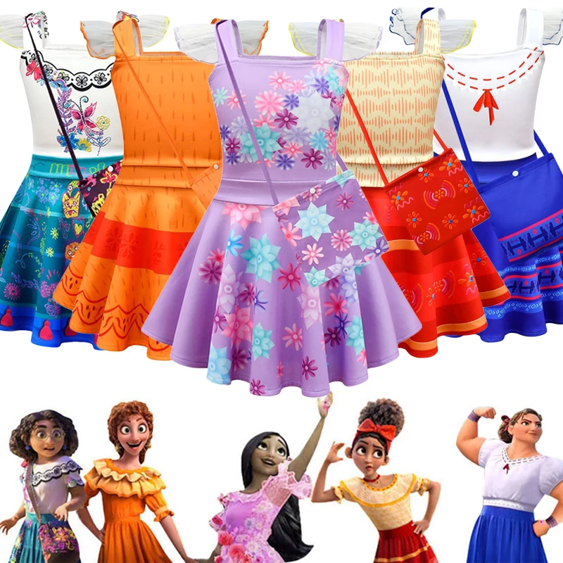 

LZH Encanto Dolors Pepa Luisa Isabella Mirabel Cosplay Costume For Kids Halloween Carnival Children Encanto Dresses