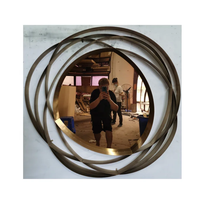 

Hot Sale Product Luxury Art Design Stainless Steel Decorative Wall Mirror