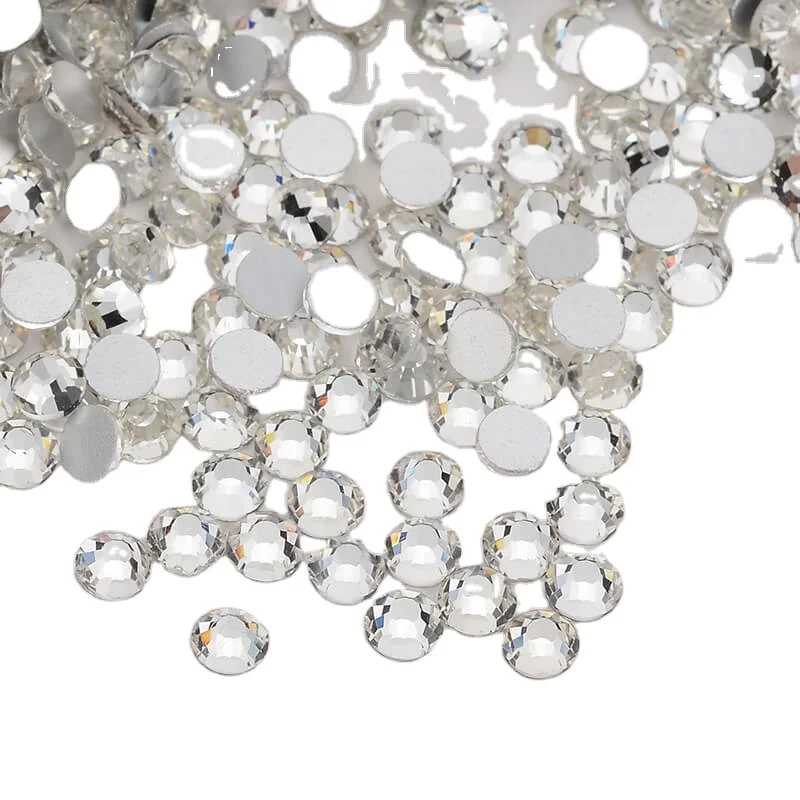

SS3 - SS40 Clear White Crystal FlatBack Glass Rhinestones Non-HotFix For Nail Art Decorations