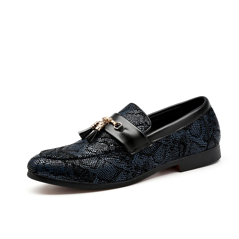 

Italian Fashion Party Brand Luxury Dress+Shoe Loafers Leather Men Shoes Original, Black white,red,black blue