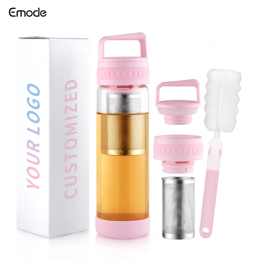 

Emode Tumblers Wholesale Bulk Borosilicate glass Tea Tumbler With Infuser Tea Tumbler