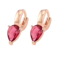 

98262 Fashion xuping women gold diamond earring jewelry rose gold plated copper cz earrings