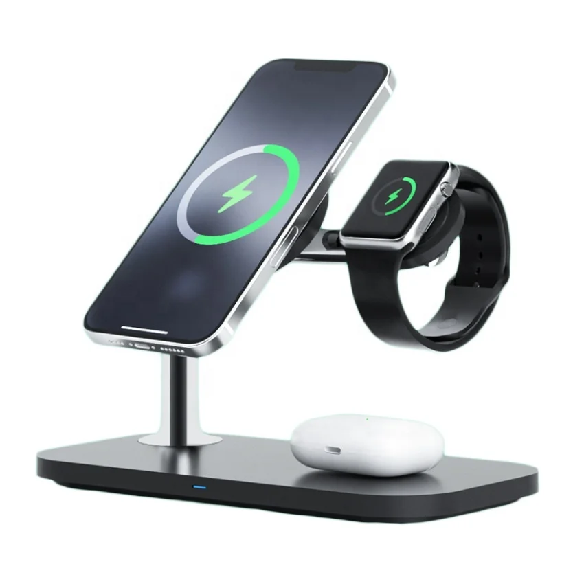 3 In 1 Magnetic Wireless Charger 15w Fast Charging Stand Mobile Phone Holder Support Portable Dock Station 3in1 Wireless Charger