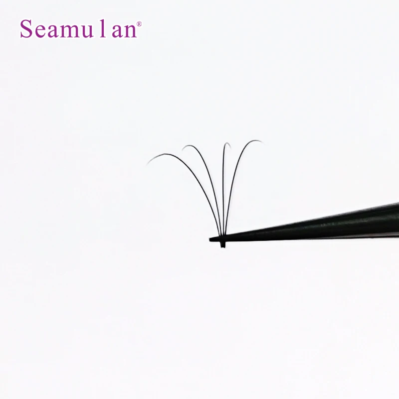 

0.07C 0.07 12lines Premade Volume Fans Short Stem Fan Eyelashes Black White Box Style Pure Package Feature Hand PBT, Natural black