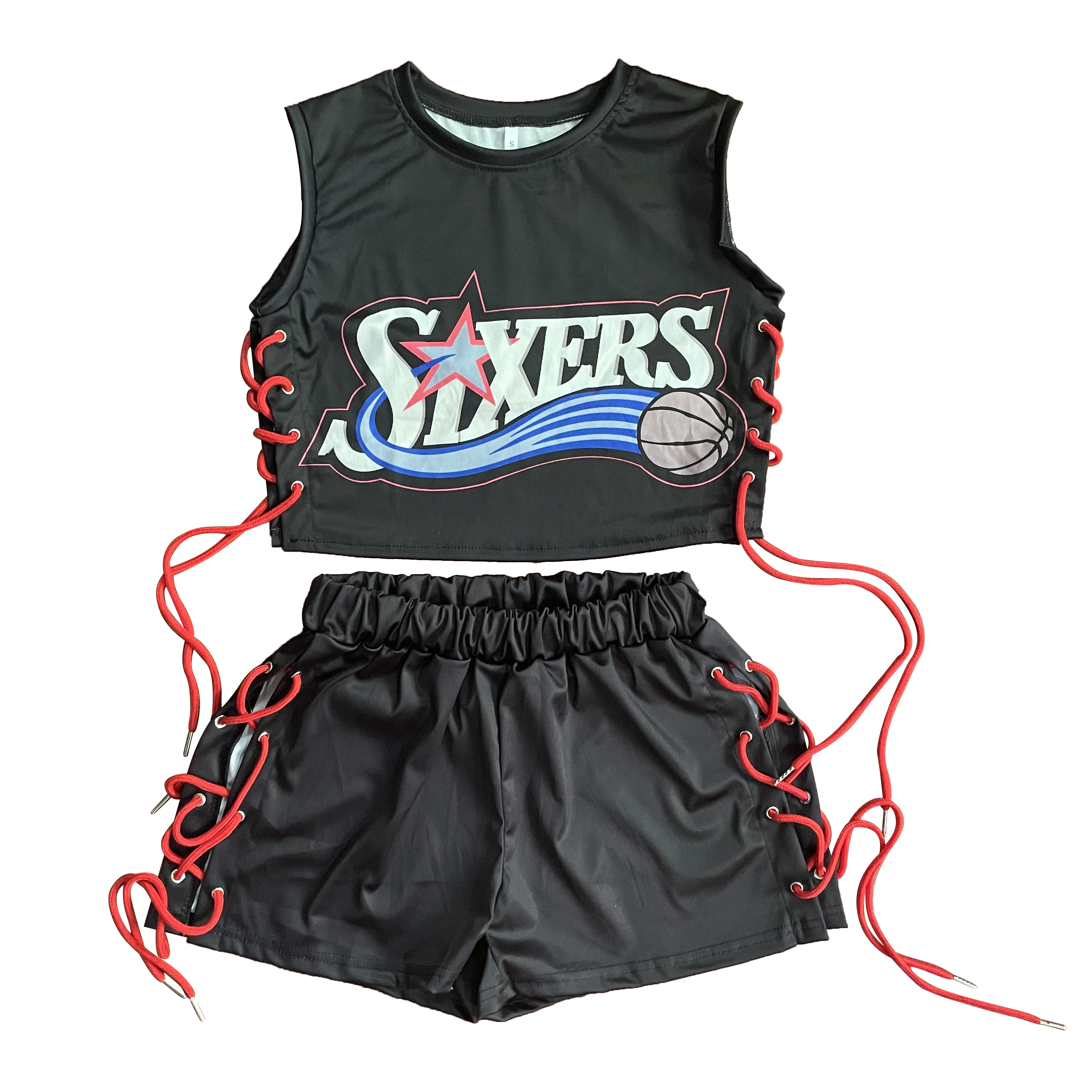 

womens uniform blue elite padded pinstripe plaid embroidered basketball shorts with zippers pockets, Customized color