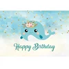 7X5ft Blue Ocean Shark Birthday Party Baby Shower Background Baby Shark Party Supplies Banner Cartoon Shark Backdrop