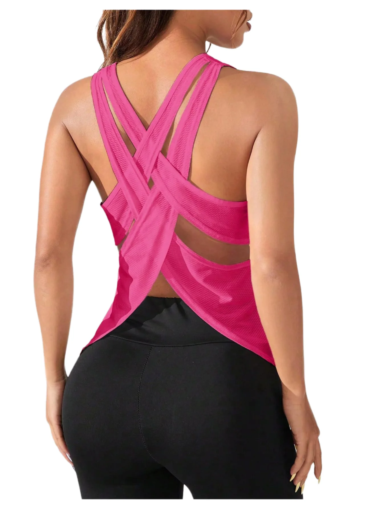交叉绑with露背Yoga Set