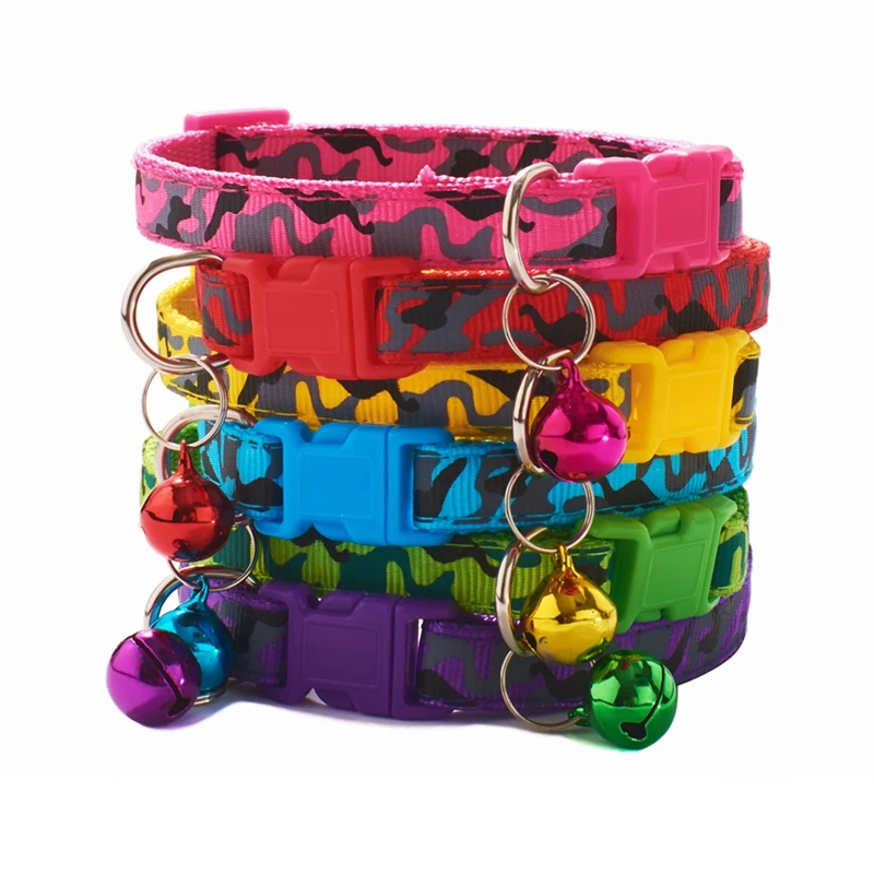 

Multi Colors Adjustable Nylon Pet Custom Small Cat Collar Personalized Dog Bell Collar