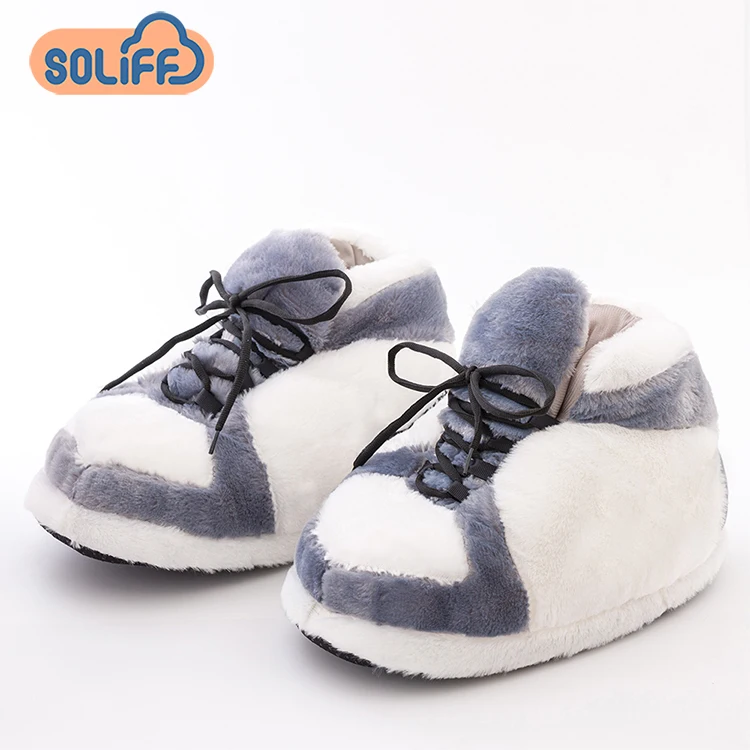 

2020 hot selling custom plush sneaker slippers