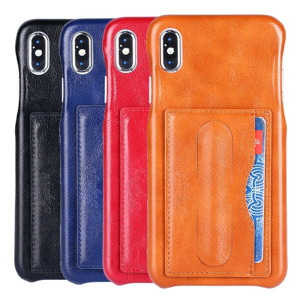 

Slim PVC Mobile Phone Back PU Leather case with Credit Card Holder Protective Cover for iPhone x xs xr xs max, Multi-color, can be customized