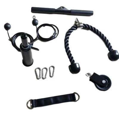 

High Quality Custom Attachment Lat Pulley Cable System Adjustable Length Home Toilet Kitchen Gym Sport Fitness Accessories, Black