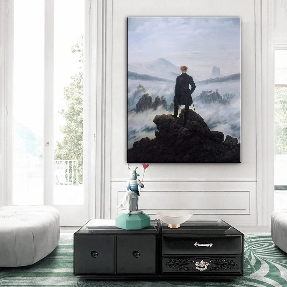 

Wanderer Above The Sea of Fog Famous Paintings Canvas Painting Art Posters and Prints Wall Art Pictures for Living Room