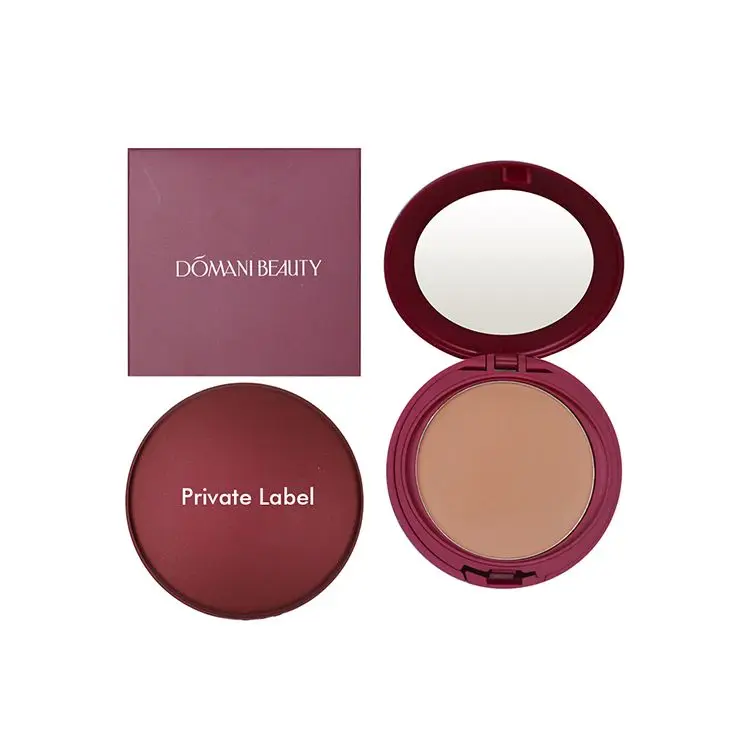 

Label Custom Logo Cosmetic Vendor 5 Colors Red Box Makeup Manufacturer Pressed Compact Face Powder White Press Powders Brown