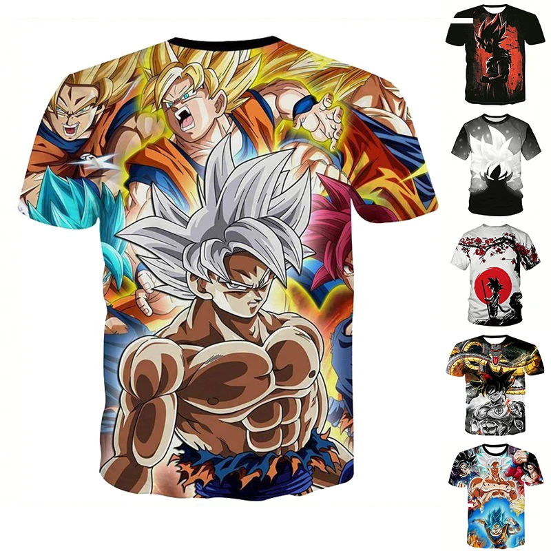 

Dragon-ball Mens Goku Custom 3D Printing T-shirt Anime Cartoon T Shirt