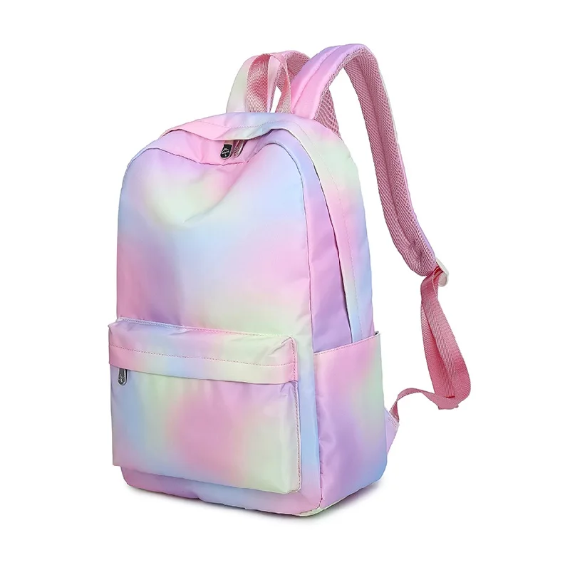 

Japanese fresh female school students rainbow schoolbag lightweight waterproof campus gradient color backpack