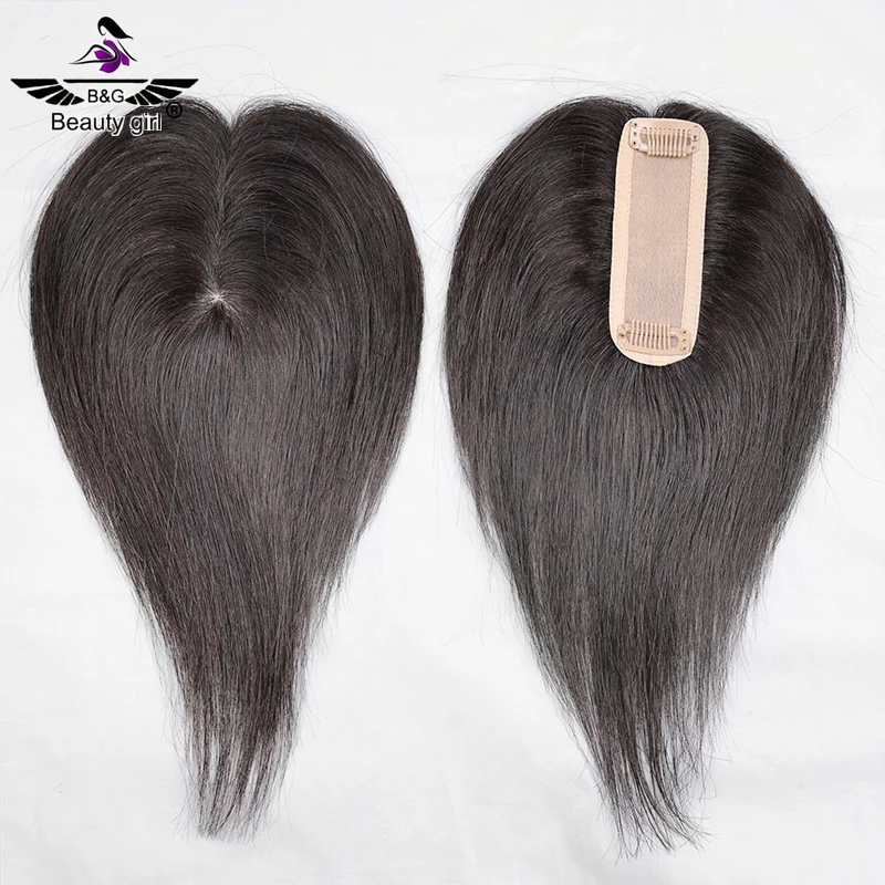 Hair Parting Cover Female Silk Base Topper 4x12Cm 8 Inch Brazilian Human Hair  Mini Topper for Women