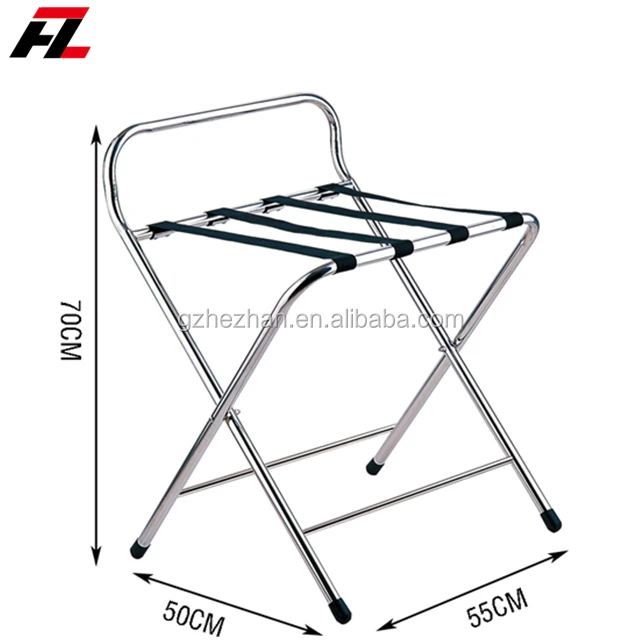 
Foldable Stainless Steel Hotel Guest Room Luggage Rack Backrest Luggage Rack 