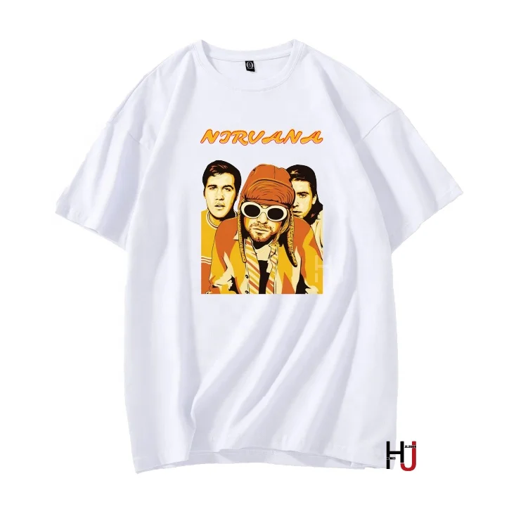 

Men T shirts High Quality Unisex the classic rock band Nirvana Printing Short Sleeve Tshirt Kurt Cobain Custom Summer Tops Tees