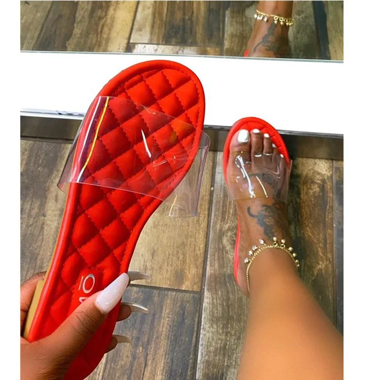 

DLL newest design 2021 women shoes summer wear plus size flat sandals buckle slide sandal flip flops, As picture or customized make