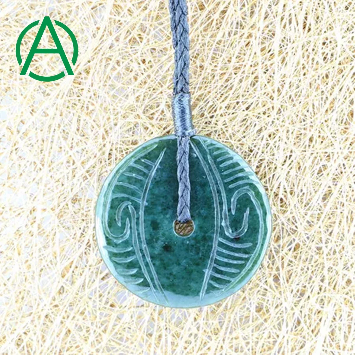 

ArthurGem Nh002 Canadian Nephrite Jade Fish Hook Carving Necklace Pendant