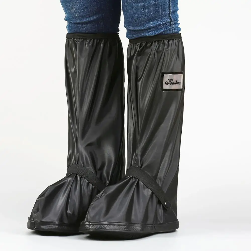 

Pvc Black Waterproof Rain Boot Shoe Cover With Reflector H19056