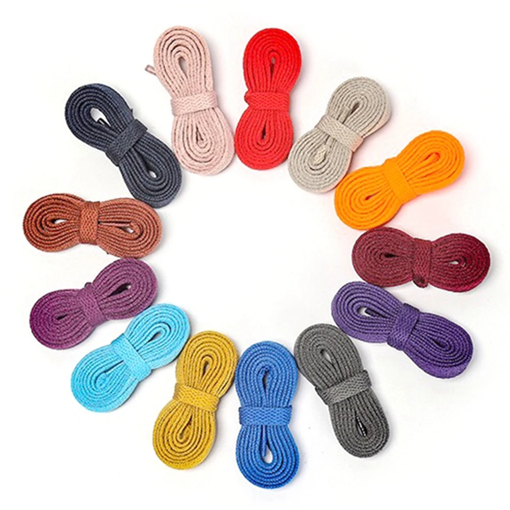 

Good Quality 0.8 cm Wide Flat Shoelace Long Boot Lace of Polyester 24 Colors 180 CM