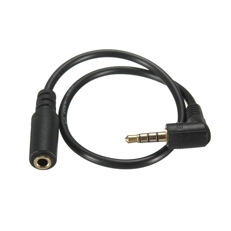 

90 degree 3.5mm TRS Female to 4 Pole TRRS Male Microphone Adapter Cable Audio Stereo Mic Converter