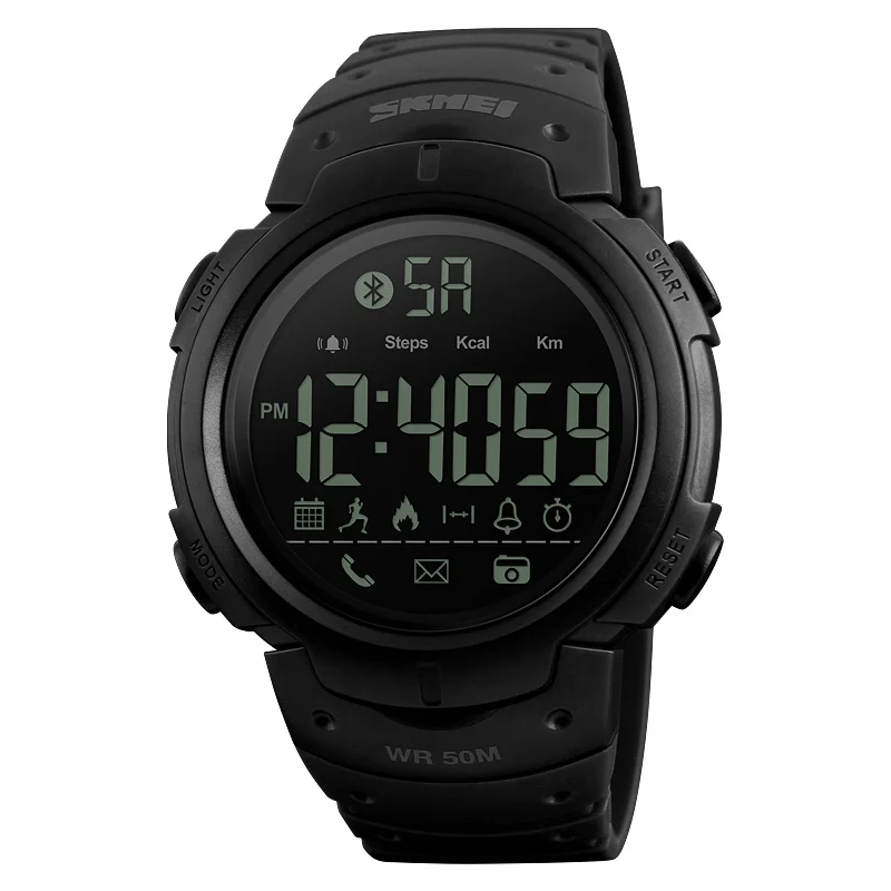 

SKMEI 1301 waterproof 50AM Sport Calories Pedometer Fitness reloj Ios and Android Smart watch, Green and black