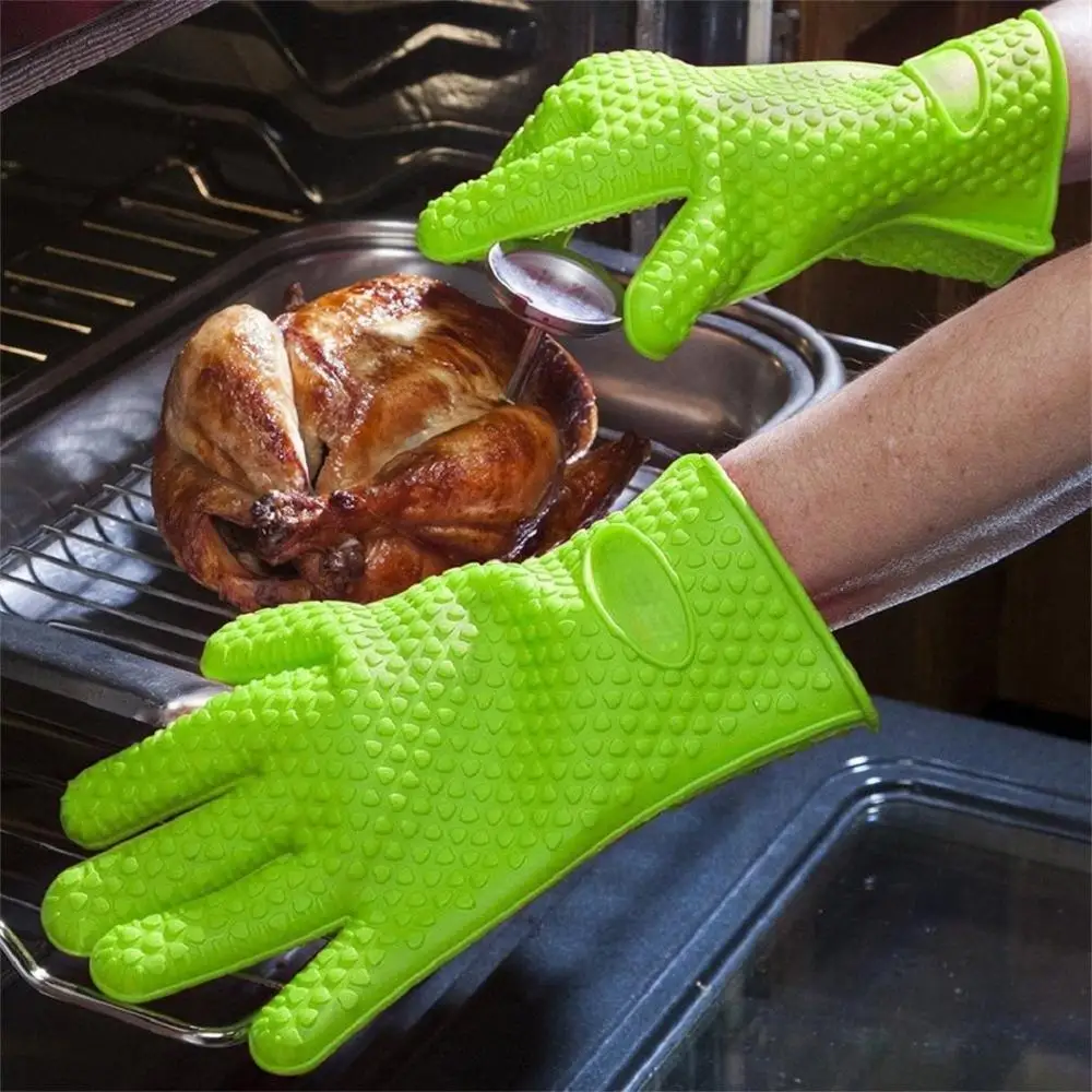 

DEMALE Amazon hot sell silicone bbq/ cooking gloves kitchen, Red,blue ,orange ,green,and any color