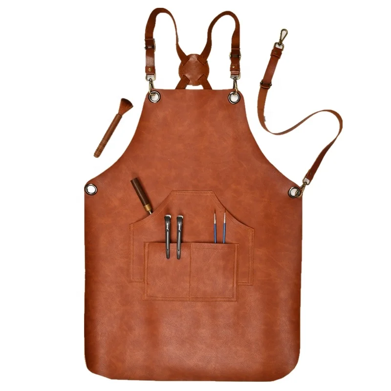 

ShangMeiYuan factory leather apron barista barber bbq Pu leather aprons