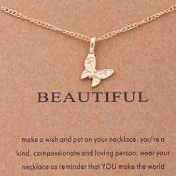 

Animal Necklace Butterfly Unicorn Alloy Card Necklace Flower Necklace for Women