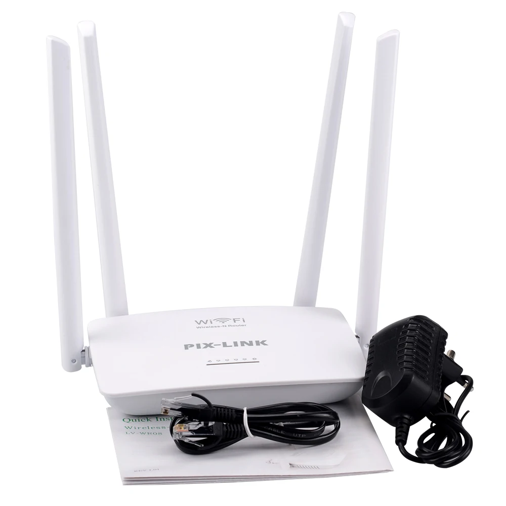 

LV-WR08 New Product 2.4ghz 4pcs 5dbi External Antenna 300mbps Wireless-n Wifi Router, White