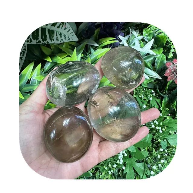 

Wholesale High Polished Smoky Quartz Crystal Palm Energy Stones for Gifts