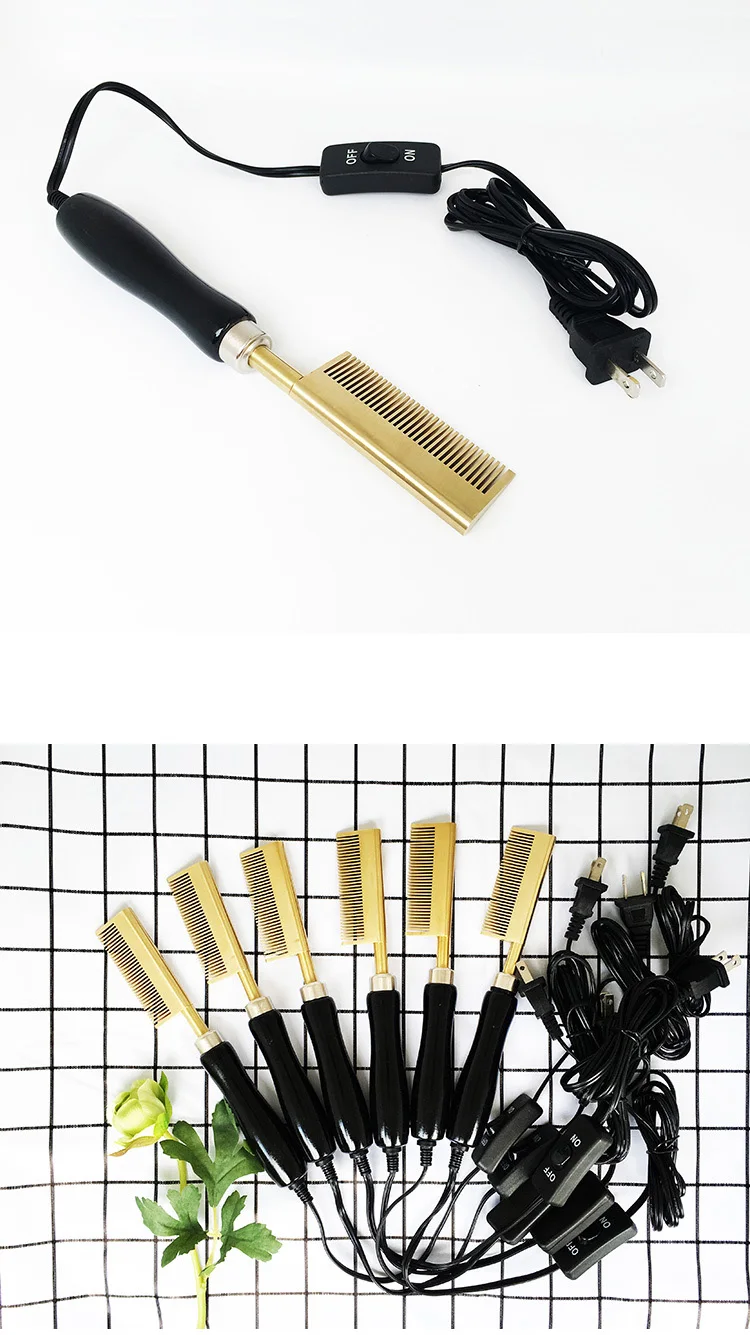 Amazon Fine Medium Wide Brass Teeth Press Comb,Hair Styling