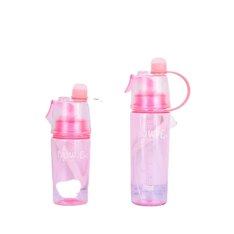 

400/600ml Hot Sale Spray Sport Moisturizing Drinking Water Bottle Portable Plastic Bike Bicycle Gym Shaker My Water Bottles, As photo