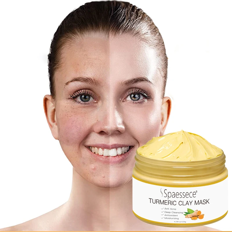 

2022 fashion for women Factory Beauty turmeric Extract acne scar removal Stretch and acne removal turmeric clay mask