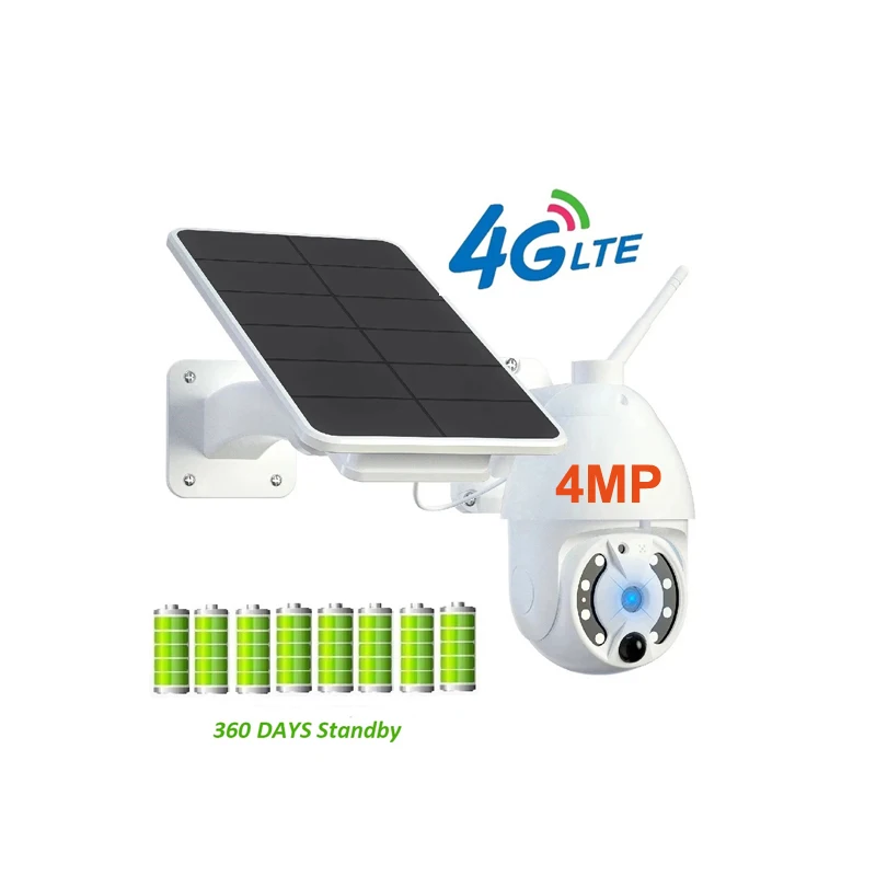 

New arrival 4MP Outdoor Wireless Wifi gsm alarm battery Powered Security Camera network low power sim card IP solar camera 4g