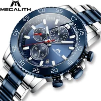 

Megalith Top Brand custom logo High quality watches Calendar luxury wristwatches for men stainless steel watch relojes hombre