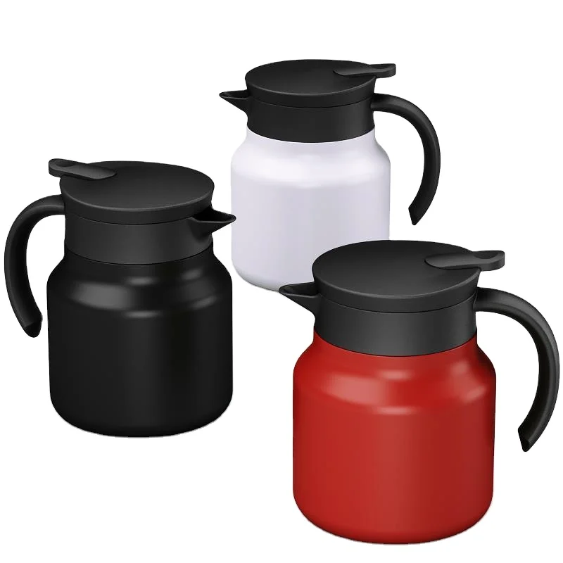 

304 stainless steel double-wall insulated vacuum coffee pot one-key water tea separation thermos has strong thermal insulation e